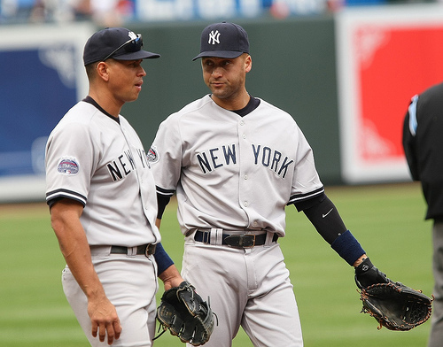 Alex Rodriguez works at shortstop in first day with Yankees