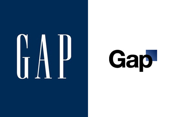 The original Gap logo and the redesigned one