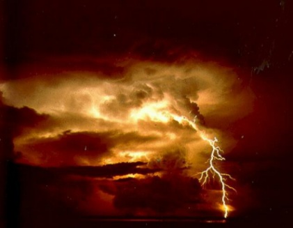 Lightning: dangerous with or without your cell phone.  
CREDIT: NOAA