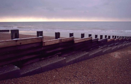 A groin on St Leonards beach, Sussex, UK. [CREDIT: NICK LOTT]
