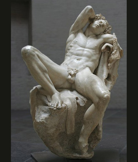 The sated Satyr. [<em>Sleeping Satyr</em>, marble copy of bronze original, unknown sculptor c. 200 B.C.]