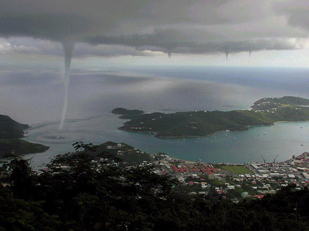 Waterspouts near St. Thomas. [CREDIT: Jan Havelka - OK1NU]