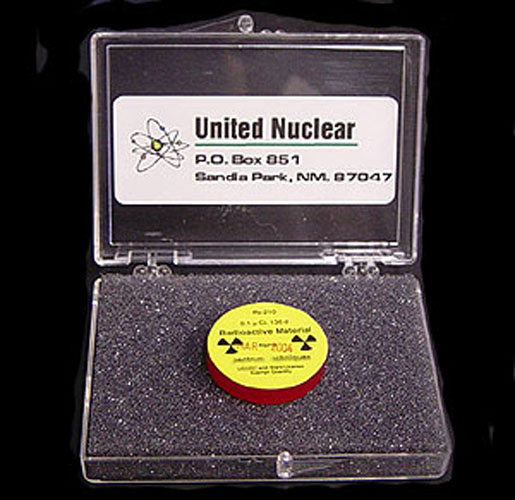 A sample of radioactive polonium. [CREDIT: UNITED NUCLEAR].