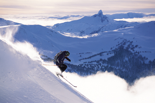 Skiing at Whistler Mountain, in British Columbia--part of the Canadian Rockies. [CREDIT: Cadian Mountain Experience]