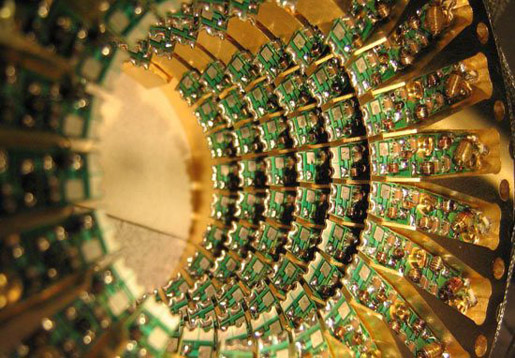 The processor of the purported quantum computer that D-Wave created. [Credit: D-Wave Systems]