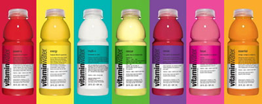 A rainbow of flavors. [Credit: Glaceau Vitamin Water]