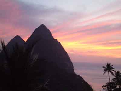 Pitons, Sunset [Credit: Natalie Peretsman]