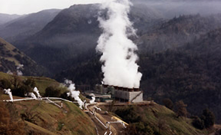 A geothermal power plant at The Geysers in California [U.S. Department of Energy]