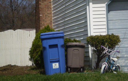 New bins pump up the recycling effort in Cherry Hill, New Jersey. [Credit: Natalie Peretsman]