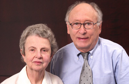 Ruth and Victor Nussenzweig have battled malaria in the lab together for half a decade. [Photo courtesy of New York University]