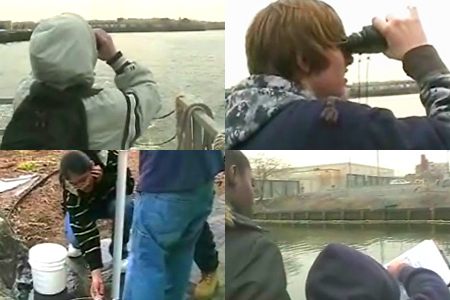 Students from the Harbor School practice environmental stewardship in New York City's <br>waterways. [Credit: Natalie Peretsman]