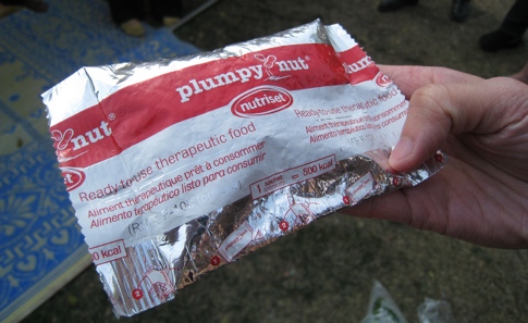 Scientists and humanitarians dispute the best way to use Plumpy'nut, a nutritional supplement for <br> malnourished children [Credit: mastermaq, flickr.com].