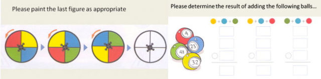 Color-based tasks from textbooks in Spain [Image credit: Genís Cardona]