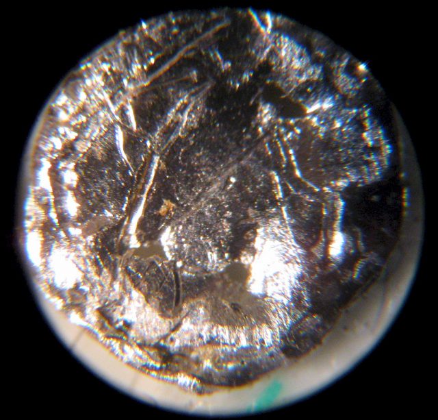 Americium under a microscope [Image credit Bionerd | CC BY 3.0]