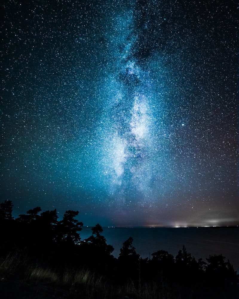 An image of the milky way, captured in Finland