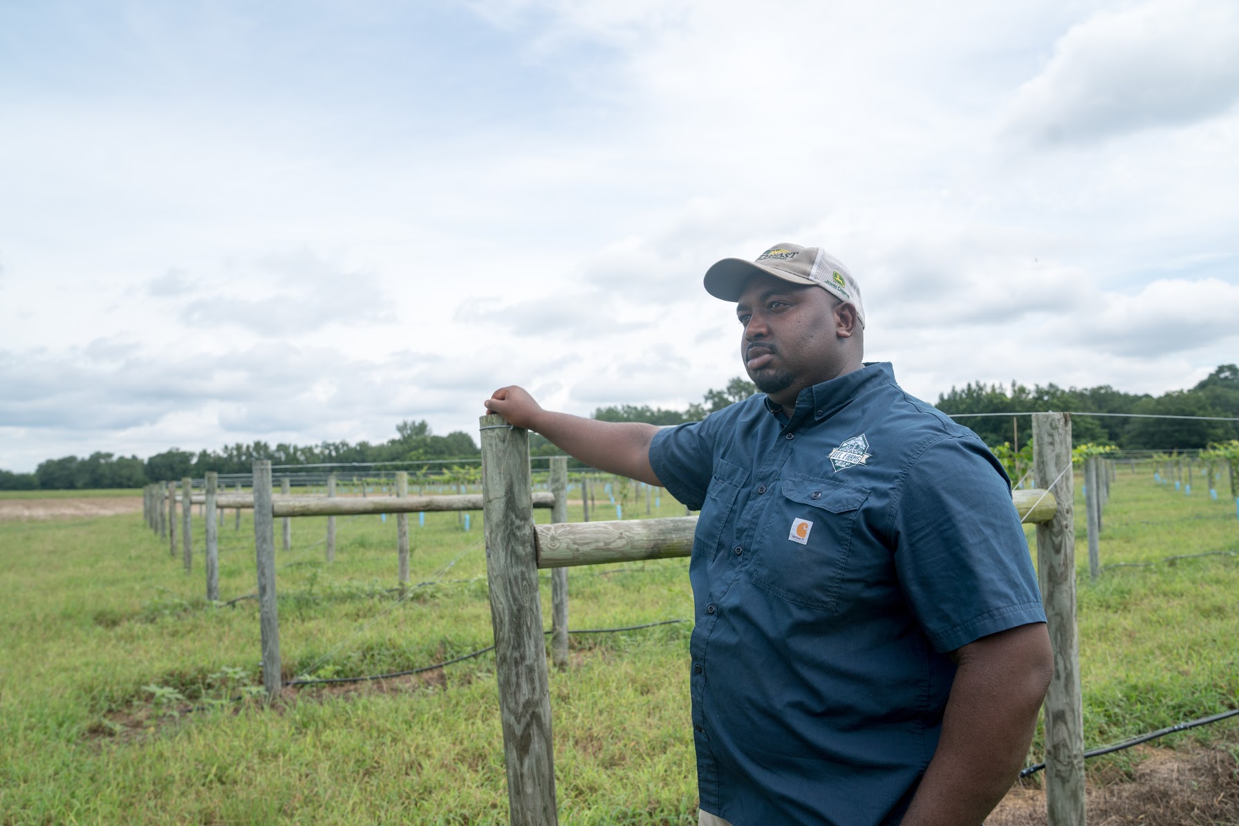 Davon Goodwin on his farm in Laurinburg, North Carolina