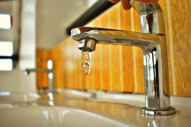 Water coming out of faucet