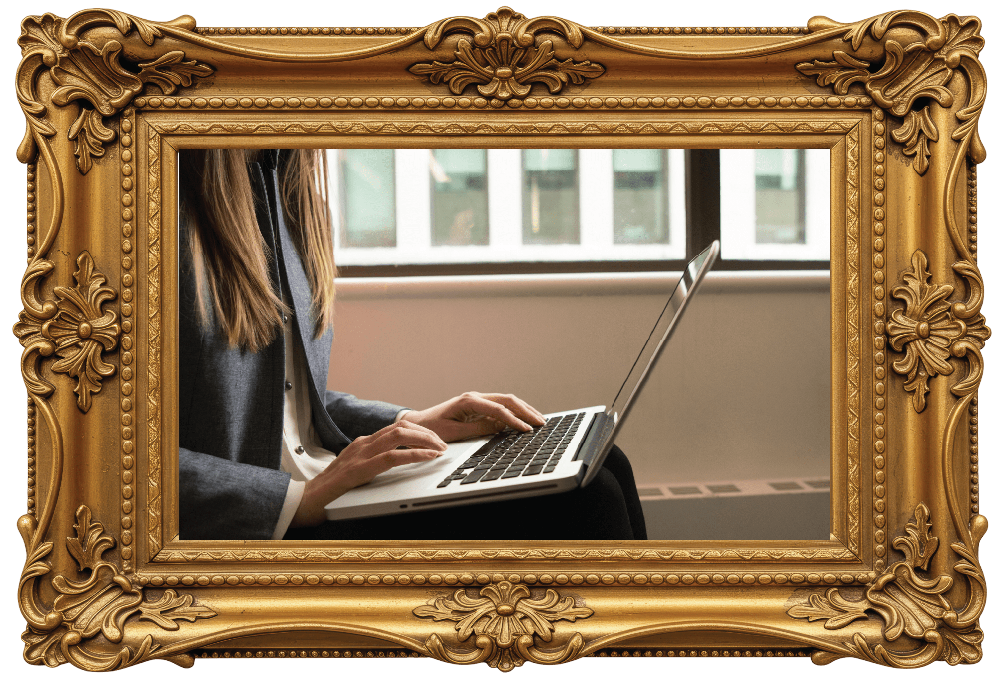 A woman typing on her laptop, like the journalists interviewed as they try to keep up with science's changes in recent months